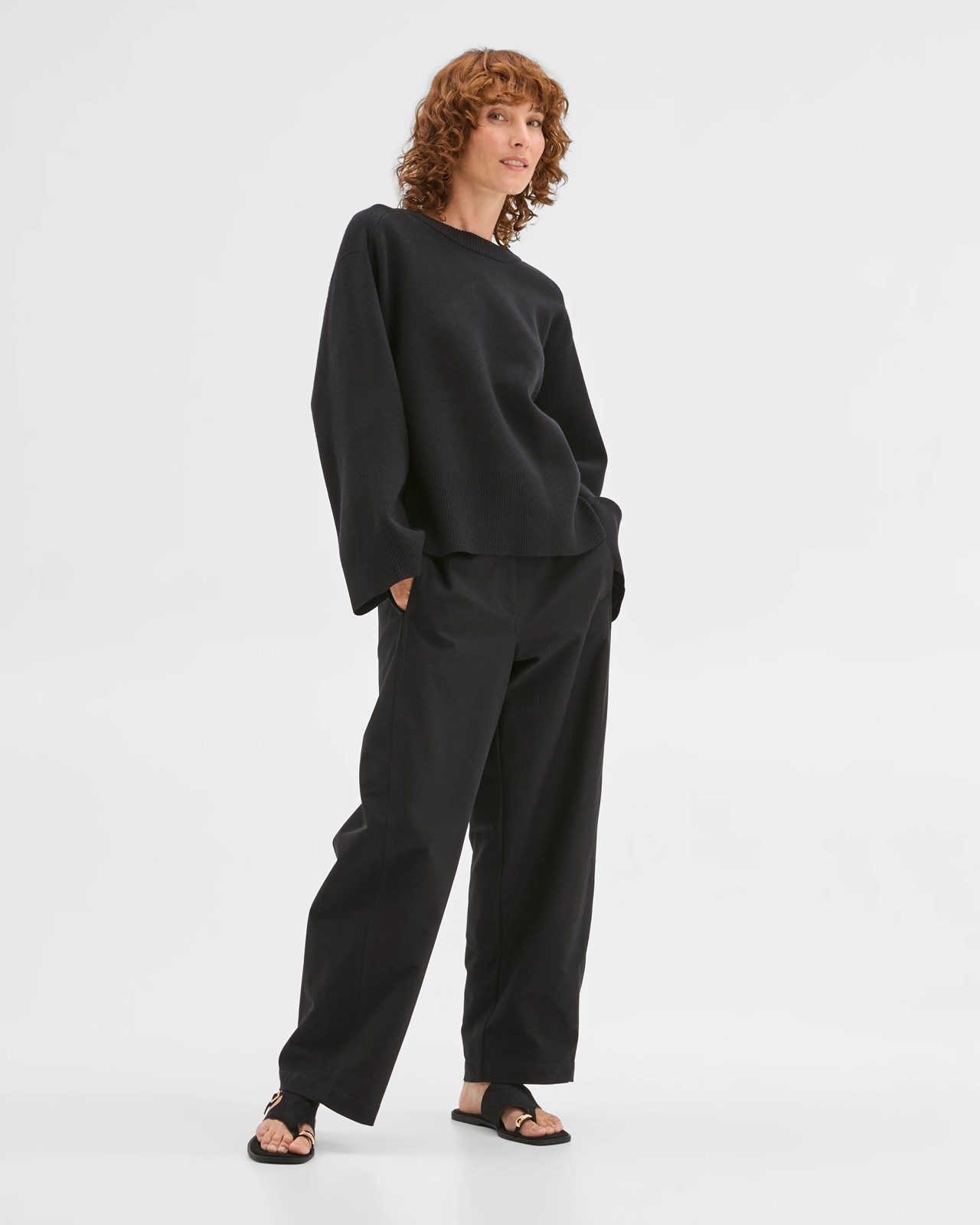 Clean Knit Crew Neck Sweater - Black 2 of 6