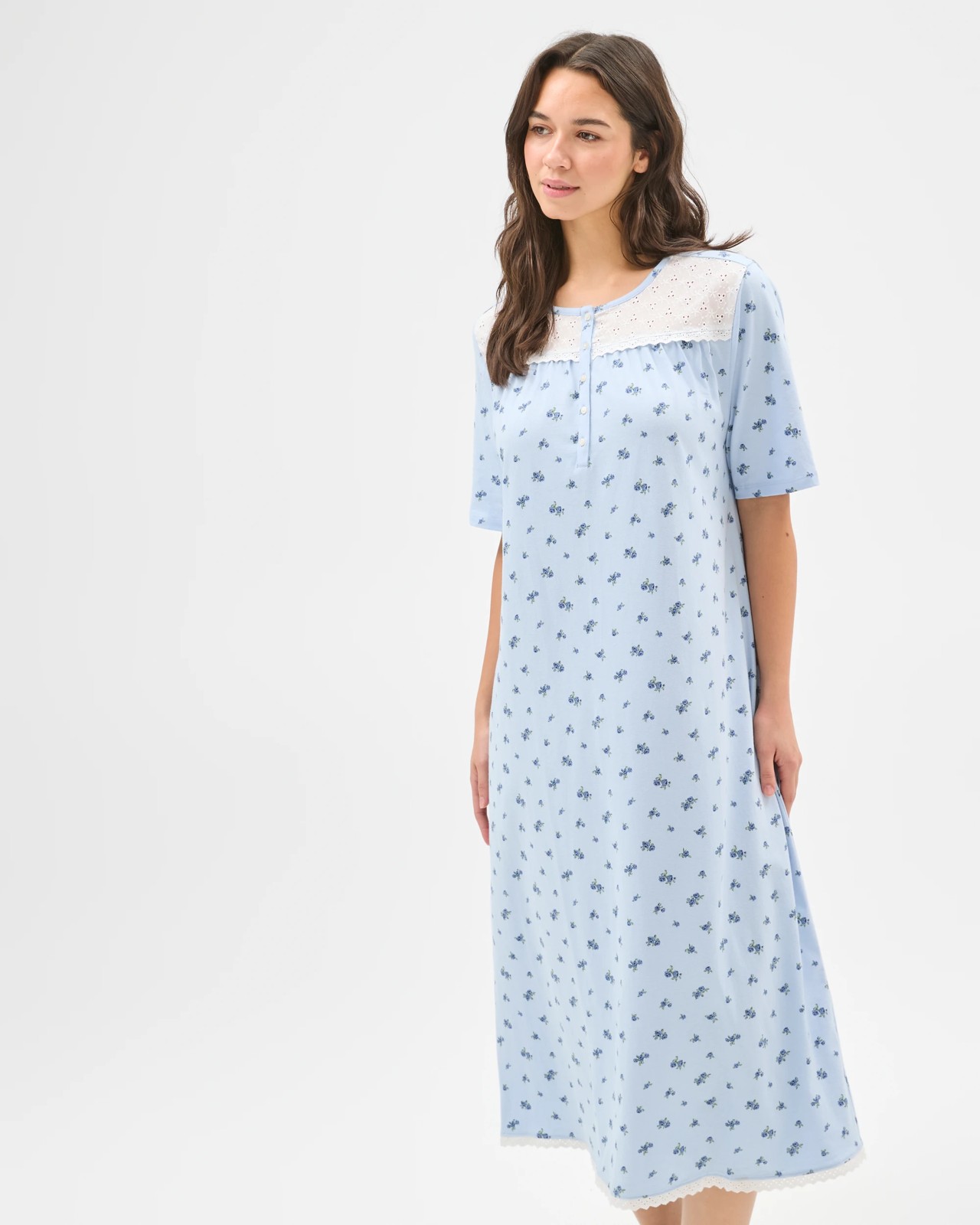 Australian Cotton Short Sleeve Traditional Sleep Nightie 2 of 6