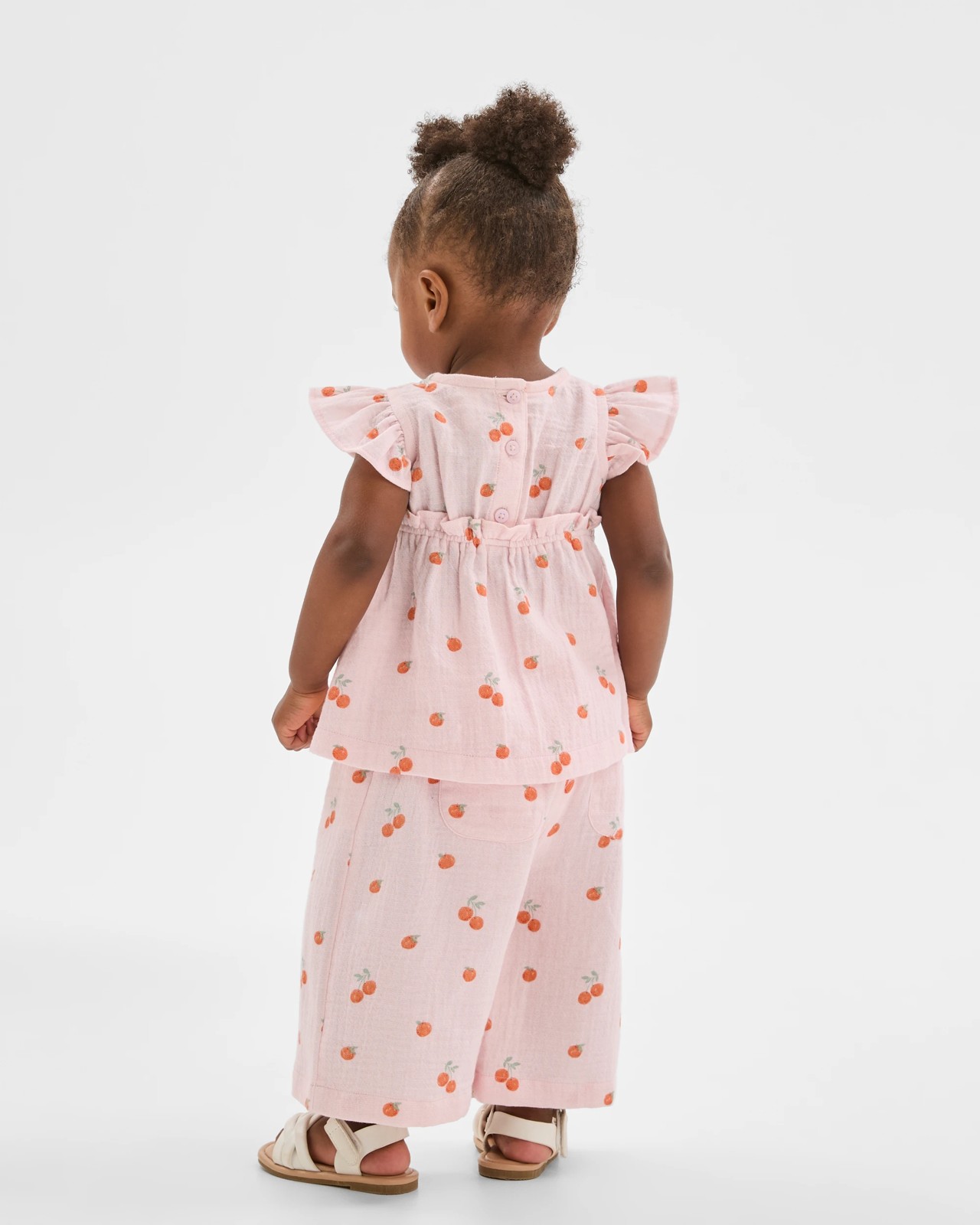 Baby Crinkle Top & Pants 2 Piece Set - Pink 3 of 5