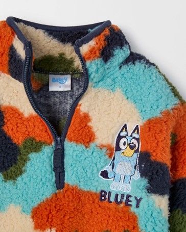Bluey License 1/4 Zip Teddy Fleece Jumper