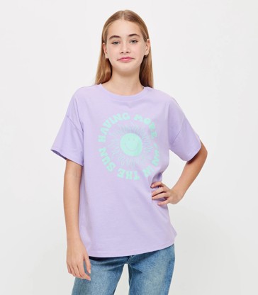 Organic Cotton Longline Print T-shirt