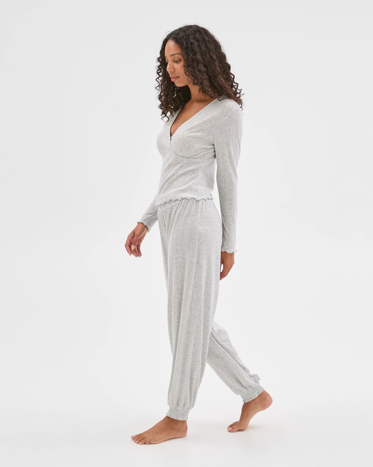Pointelle Long Sleeve Wrap Top 4 of 5