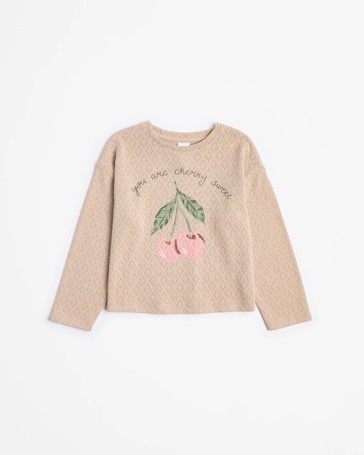 Textured Knit Long Sleeve Top