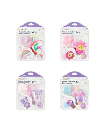 Anko Create Your Own Gem Keychain - Assorted