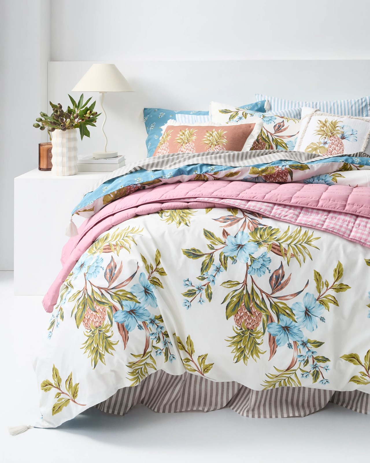 Kalina Floral Printed Cotton Quilt Cover Set 4 of 6