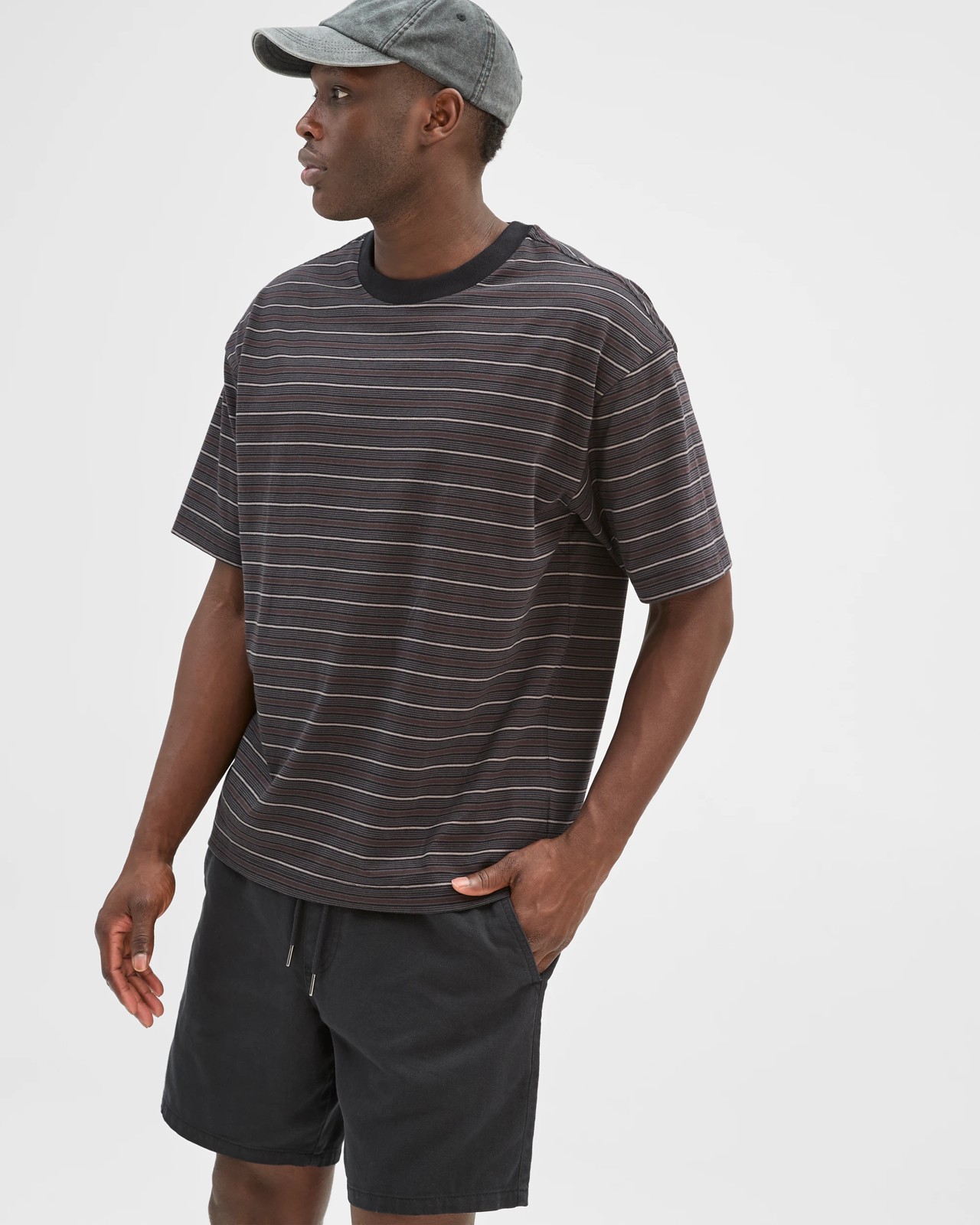 Commons Australian Cotton Stripe T-Shirt - Black Stripe 3 of 5