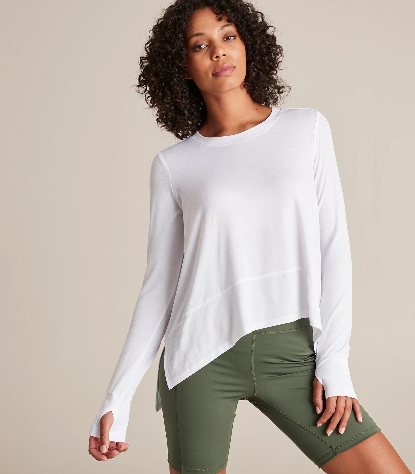 White long store sleeve flowy top