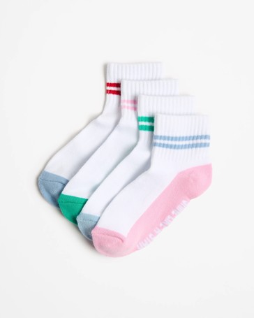 Australian Cotton Blend Girls Crew Cut Socks 4 Pack - Maxx