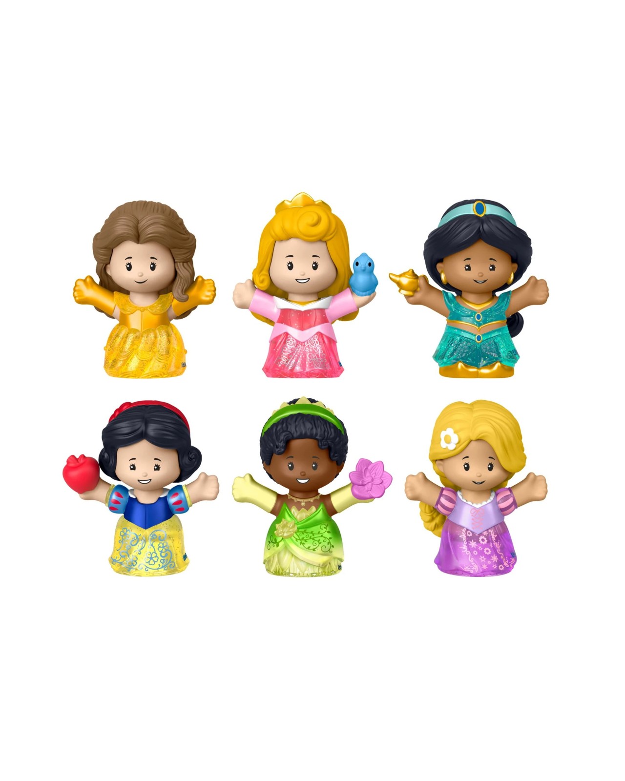 Fisher-Price Little People DISNEY Princess Shimmer Gowns Figure Set 2 of 4