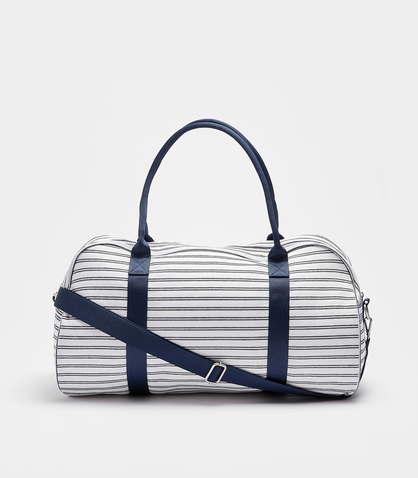 Canvas Duffle Bag - Navy / White Stripe | Target Australia
