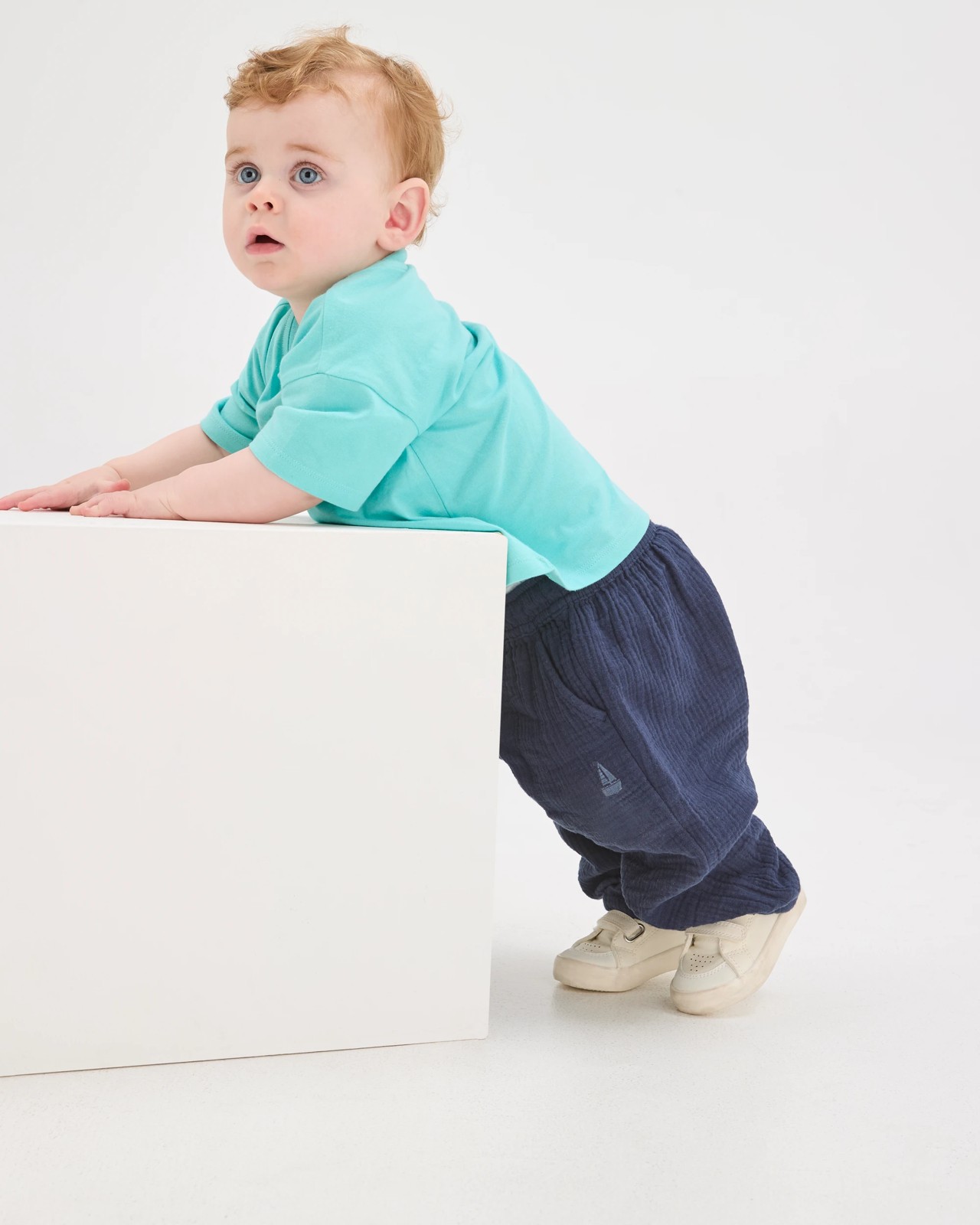 Baby Muslin Pants - Black Iris (Navy) 2 of 5