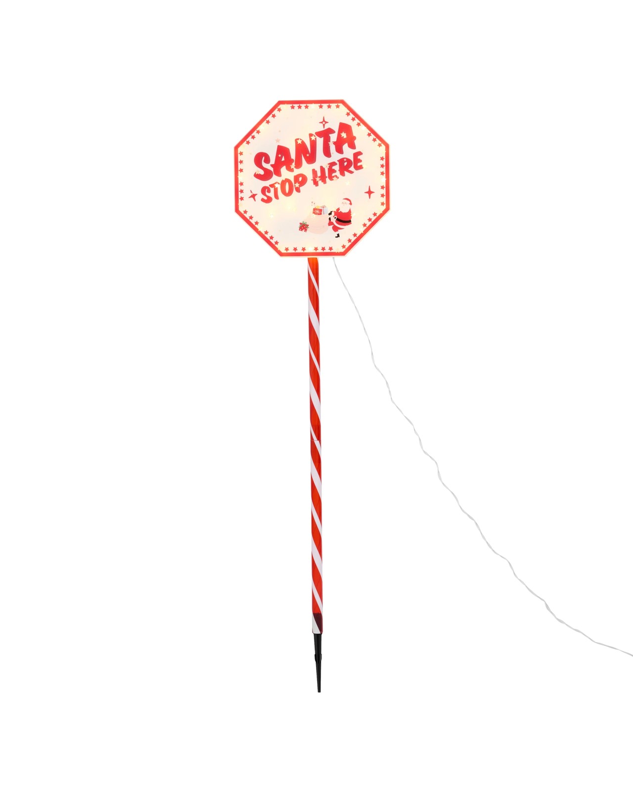 Anko Solar Powered LED Light Up Santa Stop Here Stake 2 of 6