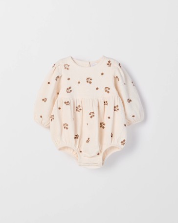 Baby Long Sleeve Woven Embroidered Romper Suit