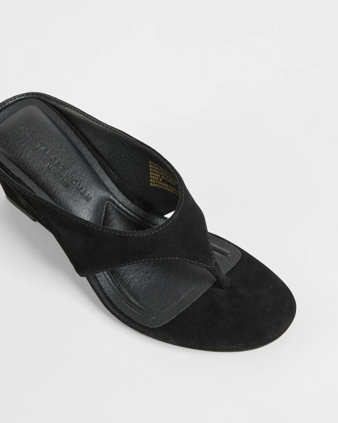 Wedge Heel Thong Sandals - Black 3 of 3