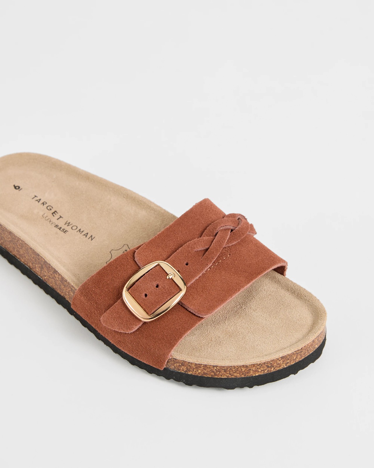 Sophie Genuine Suede Leather Braided Slides - Cinnabar 3 of 3