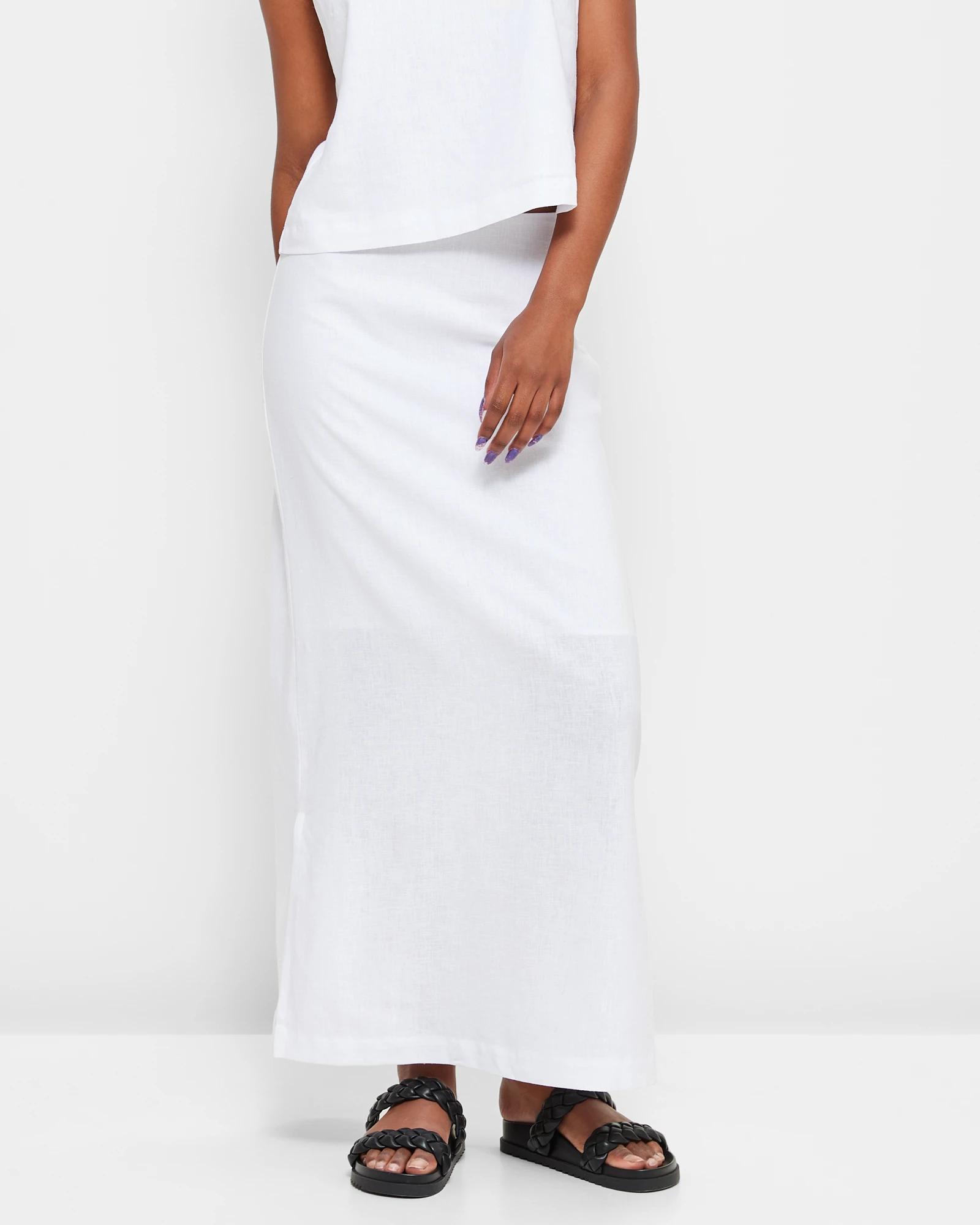 Petite linen outlet maxi skirt