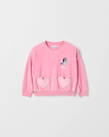 Bluey Velour Long Sleeve Hoodie