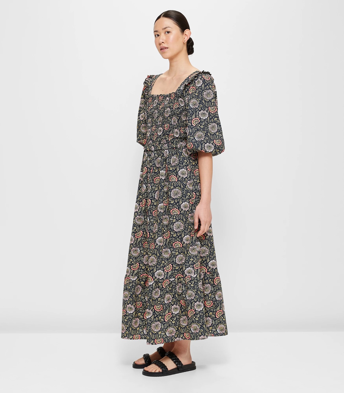 Shirred Puff Sleeve Midi Dress - Preview | Target Australia