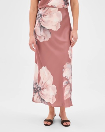 Preview Satin Bias Cut Midi Skirt