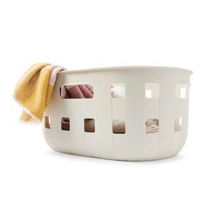 50L Oval Trellis Laundry Basket, Beige - Anko product image
