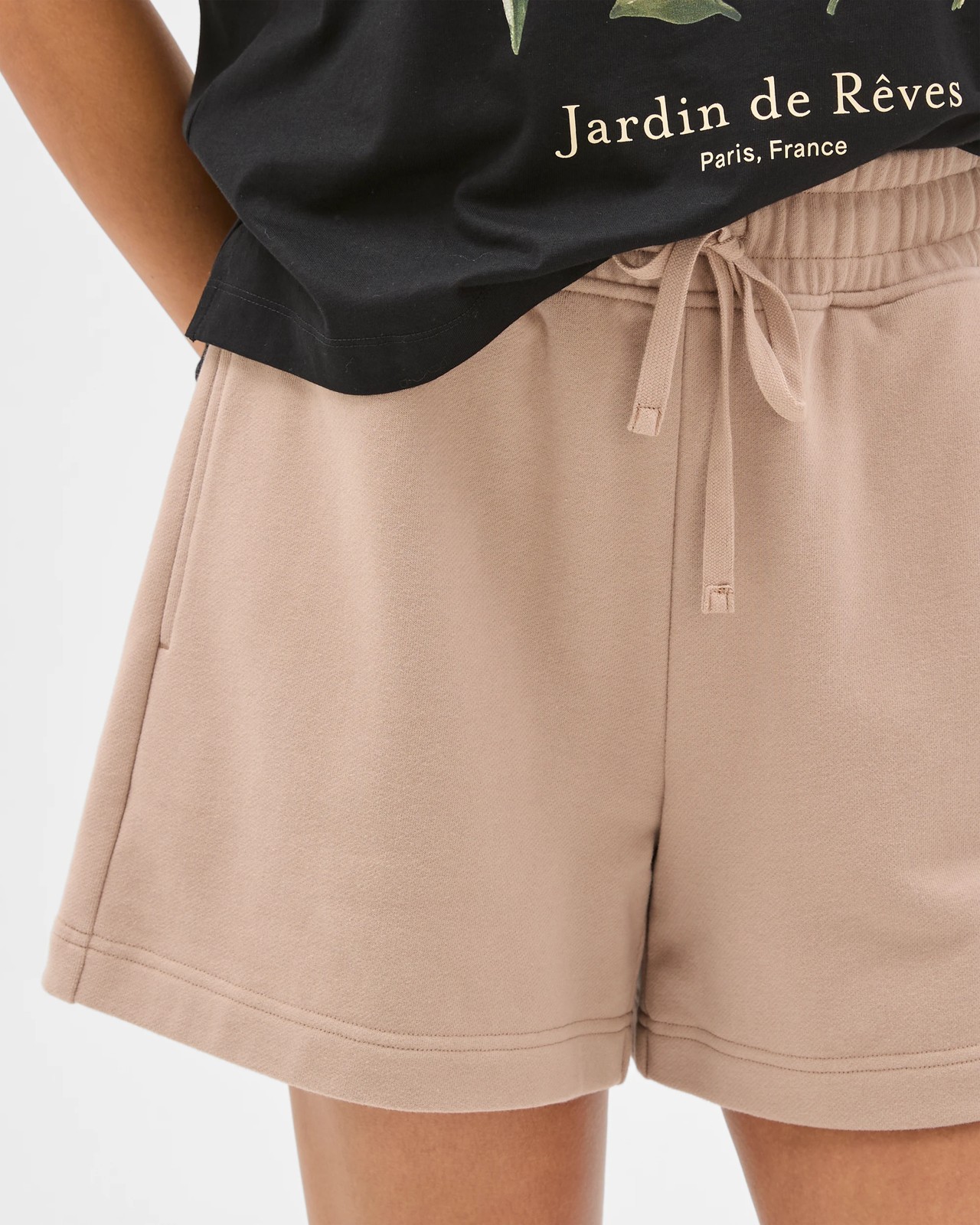 Australian Cotton Jersey Pull On Shorts - Warm Taupe 5 of 6