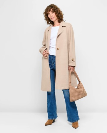 Australian Cotton Blend Knitted Trench Jacket