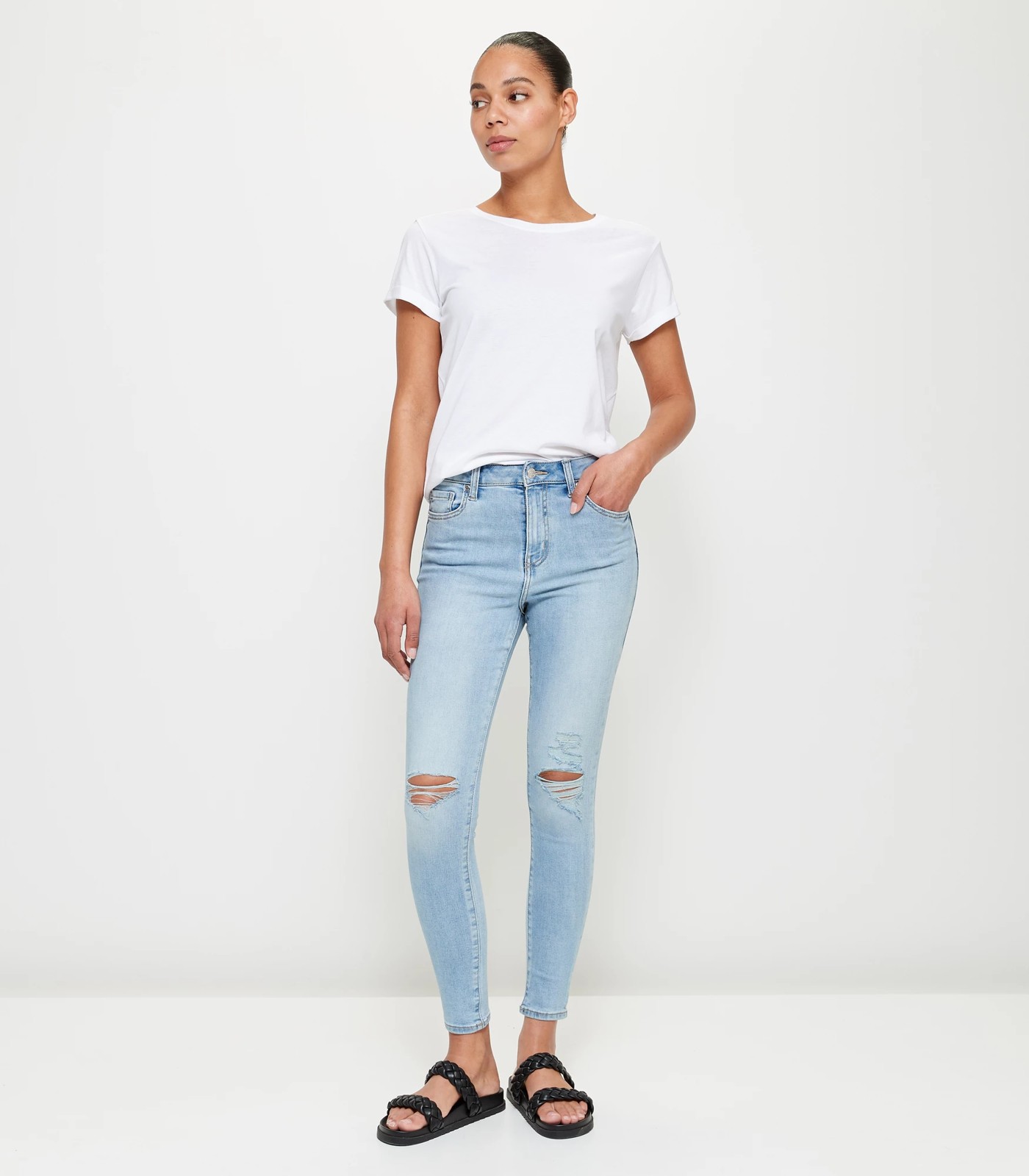 Sophie Skinny Distressed High Rise Ankle Length Denim Jeans | Target ...