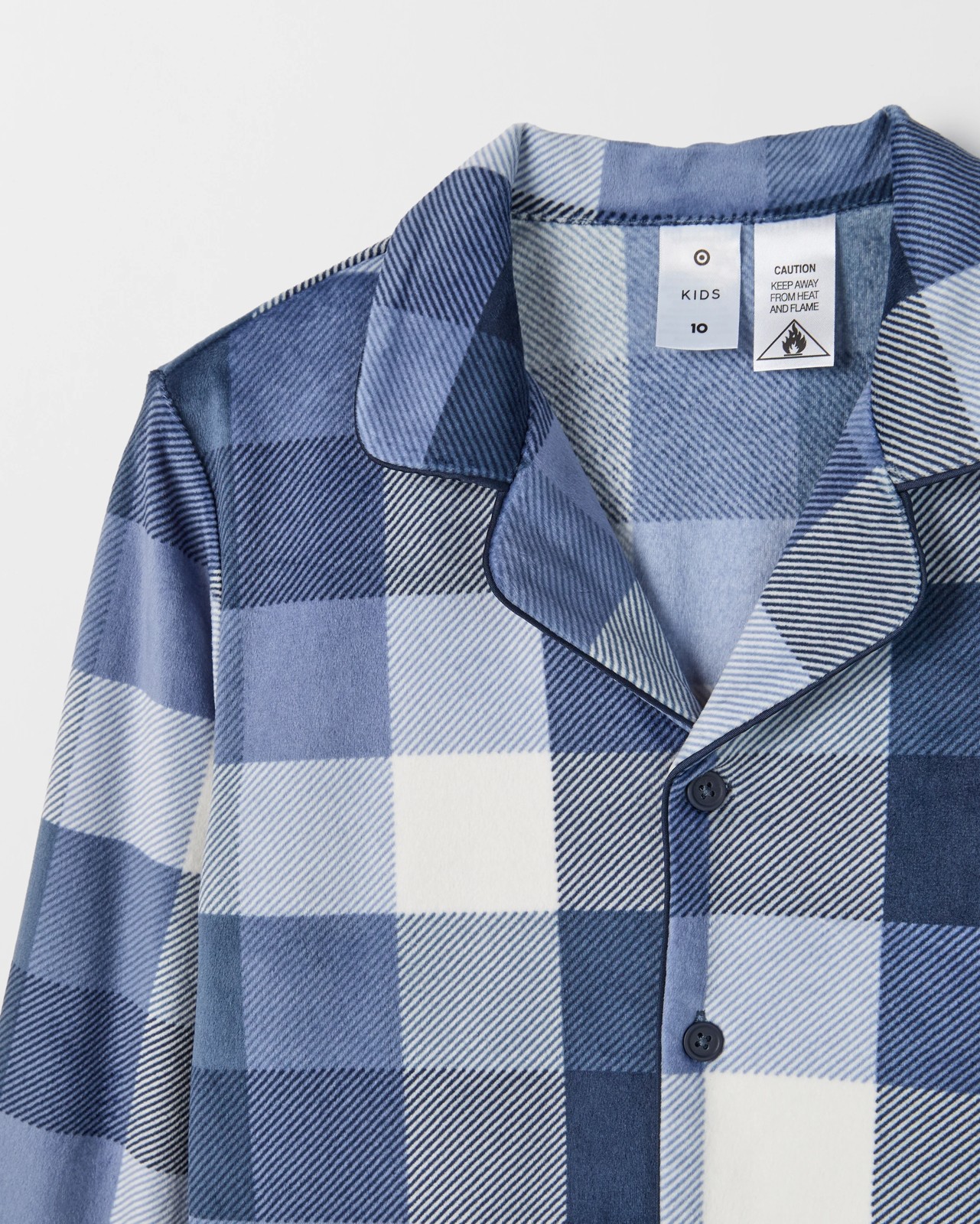 Older Boys Long Sleeve Top & Long Length Pants Fleece Pyjama Set - Check 6 of 6