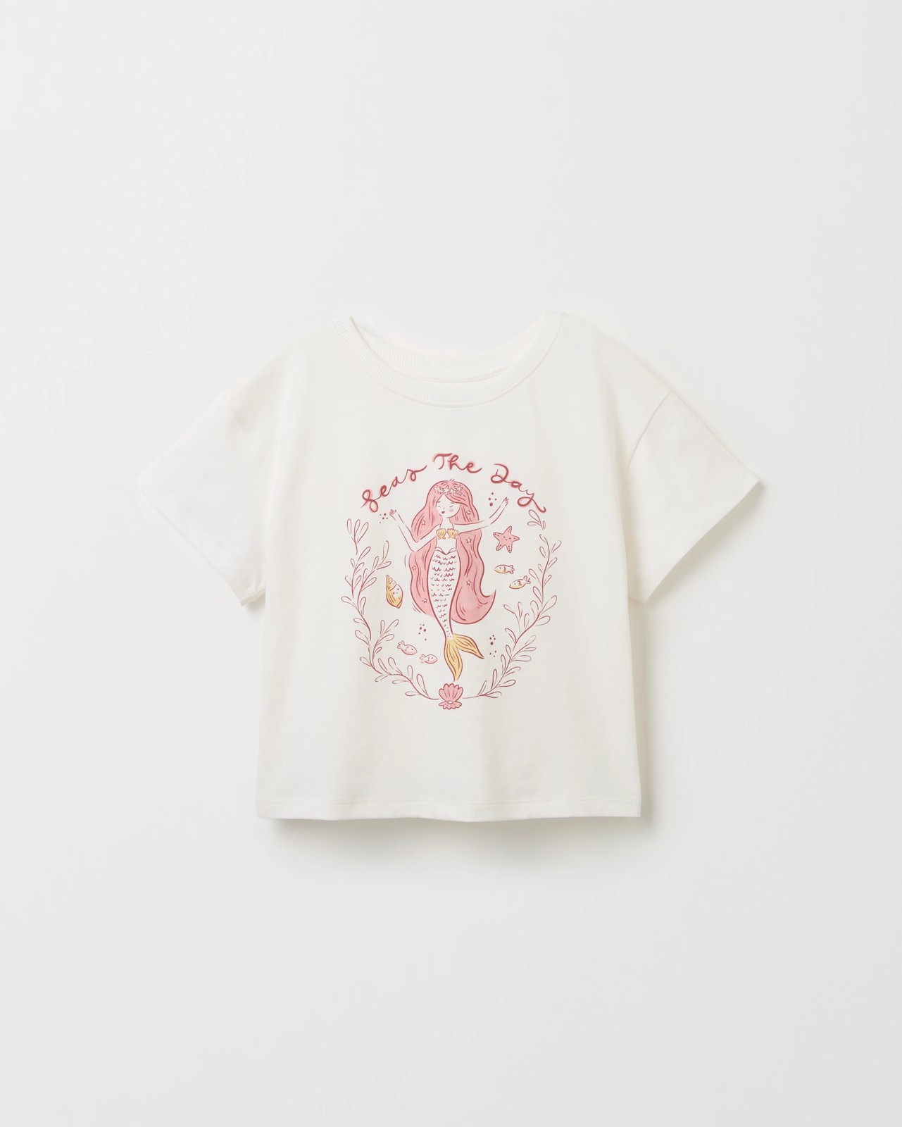 Australian Cotton Oversized T-Shirt - Mermaid Placement White 5 of 6