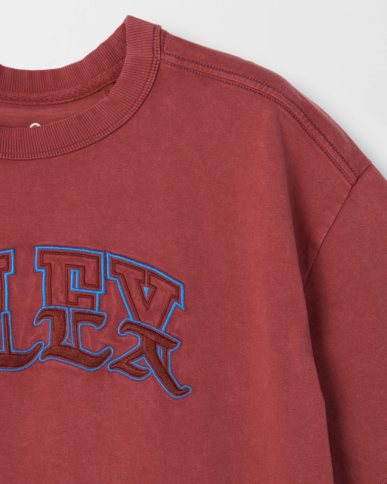 Australian Cotton Oversized Embroidered T-Shirt - Red 6 of 6