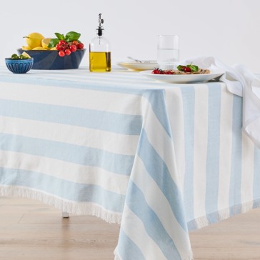 Anko Extra Large Blue Stripe Tablecloth