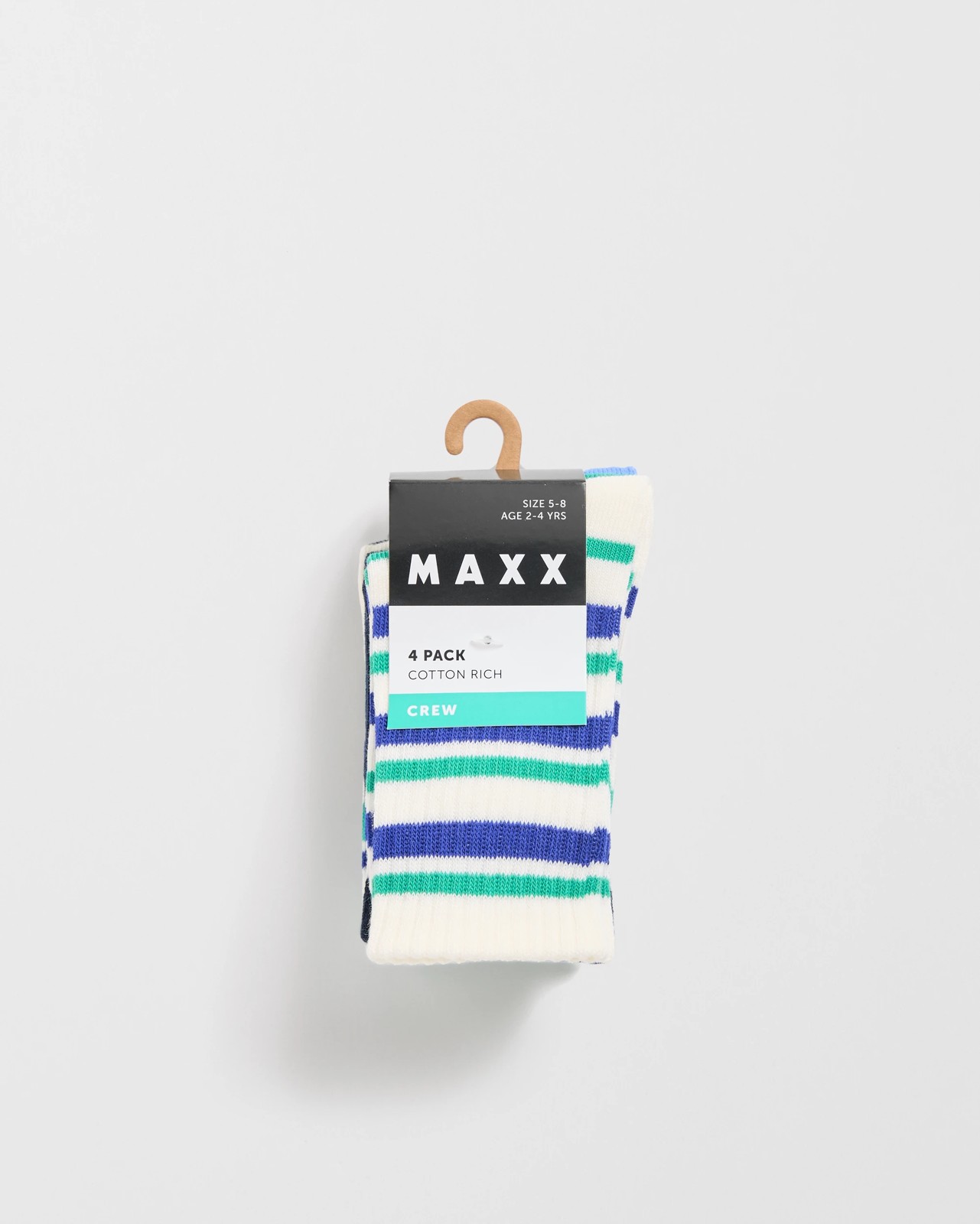 Maxx Cotton Blend 4 Pack Boys Rib Crew Socks 3 of 3