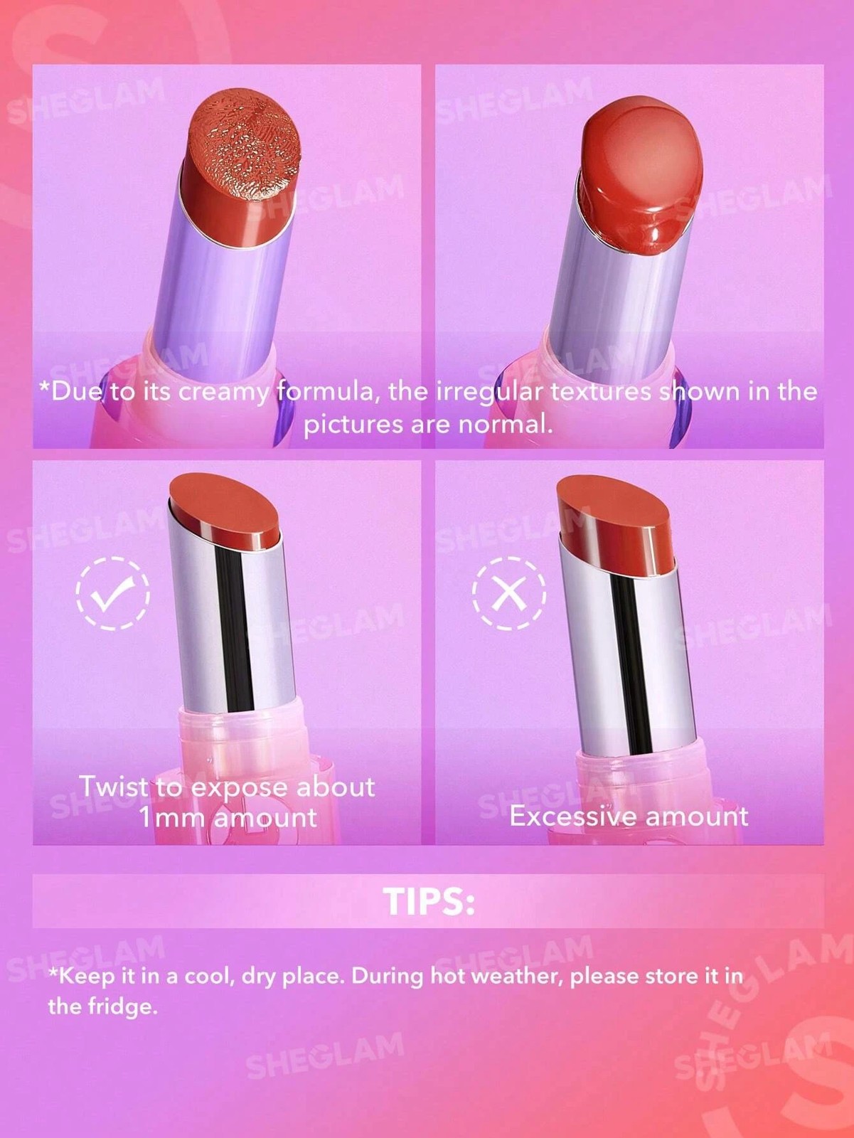SHEGLAM Mirror Kiss High-Shine Lipstick - High Key 5 of 6