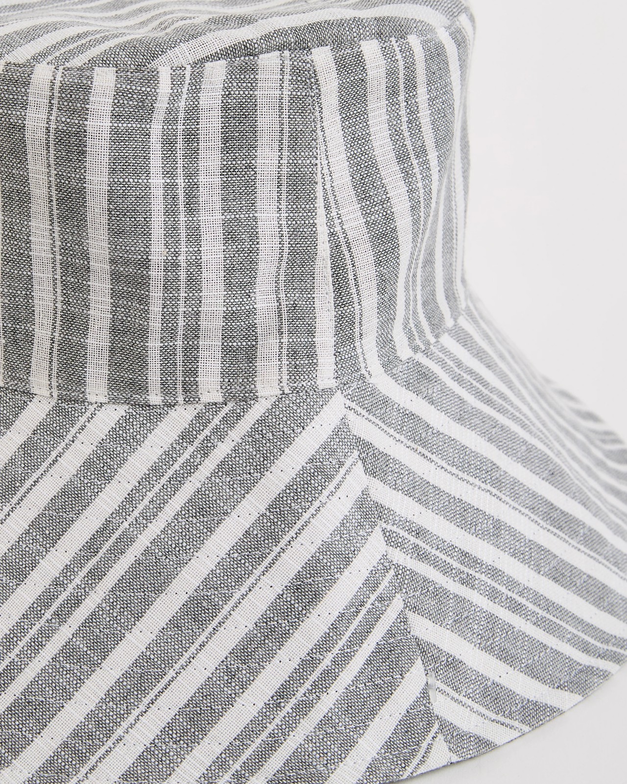Wide Brim Reversible Bucket Hat - Black Stripe 2 of 3