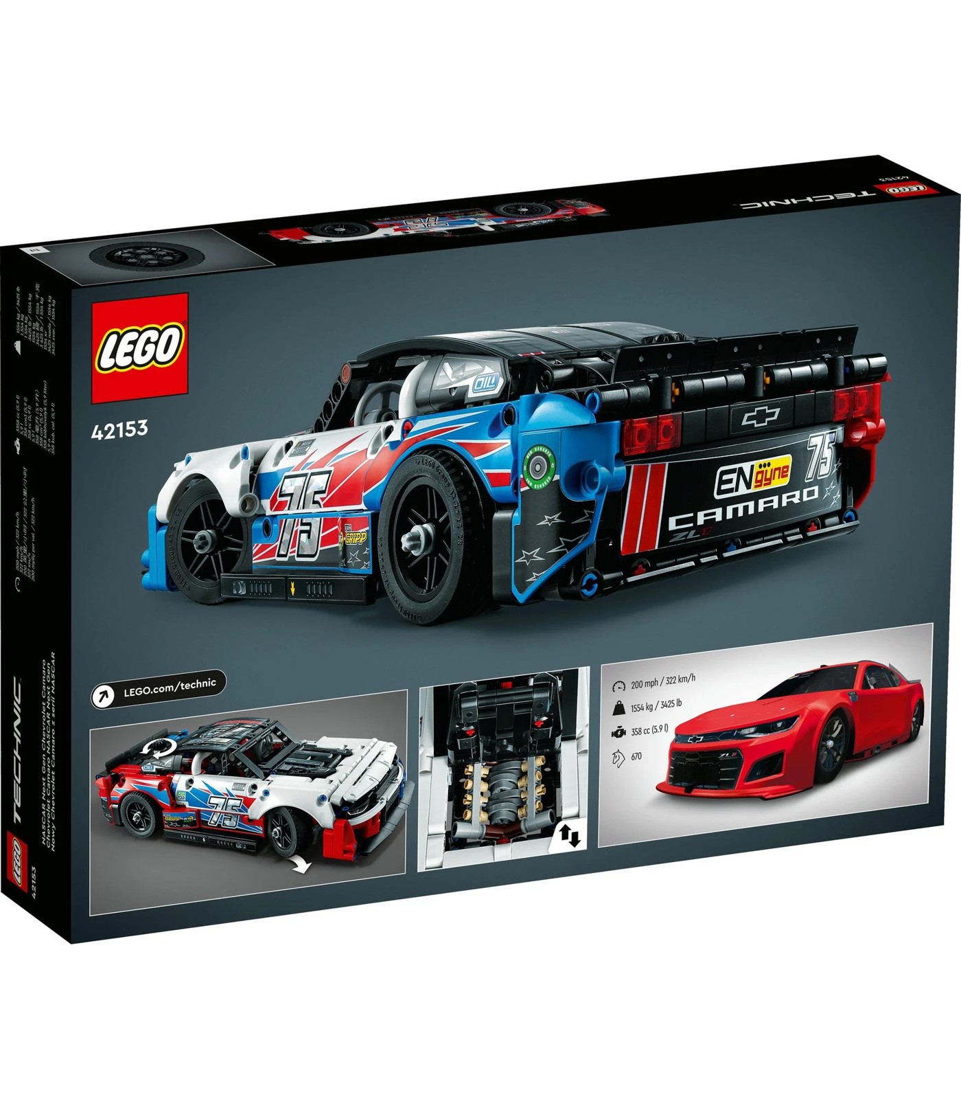 Lego Technic Nascar Next Gen Chevrolet Camaro Zl1 Set 42153 : Target