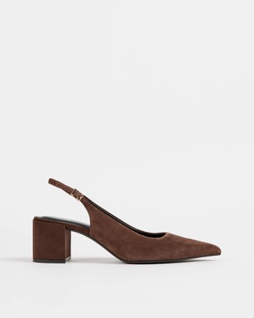 Genuine Leather Point Block Heel - Daria