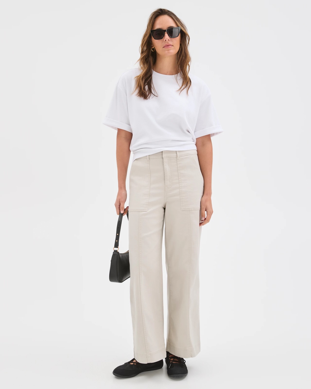 Turnback Cuff Boxy Rib T-Shirt - White 2 of 6