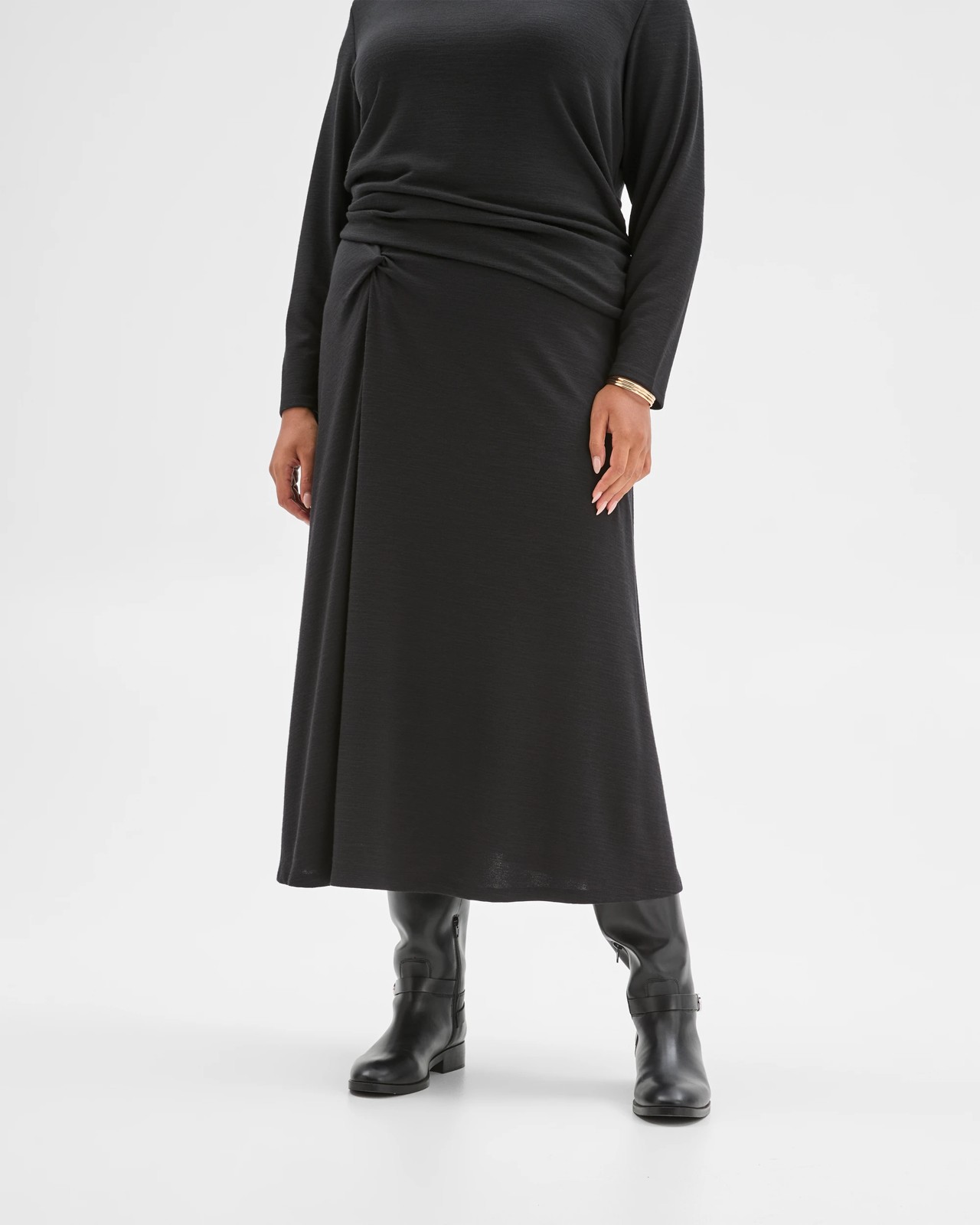 Plus Size Drape Knit Midi Skirt 2 of 6