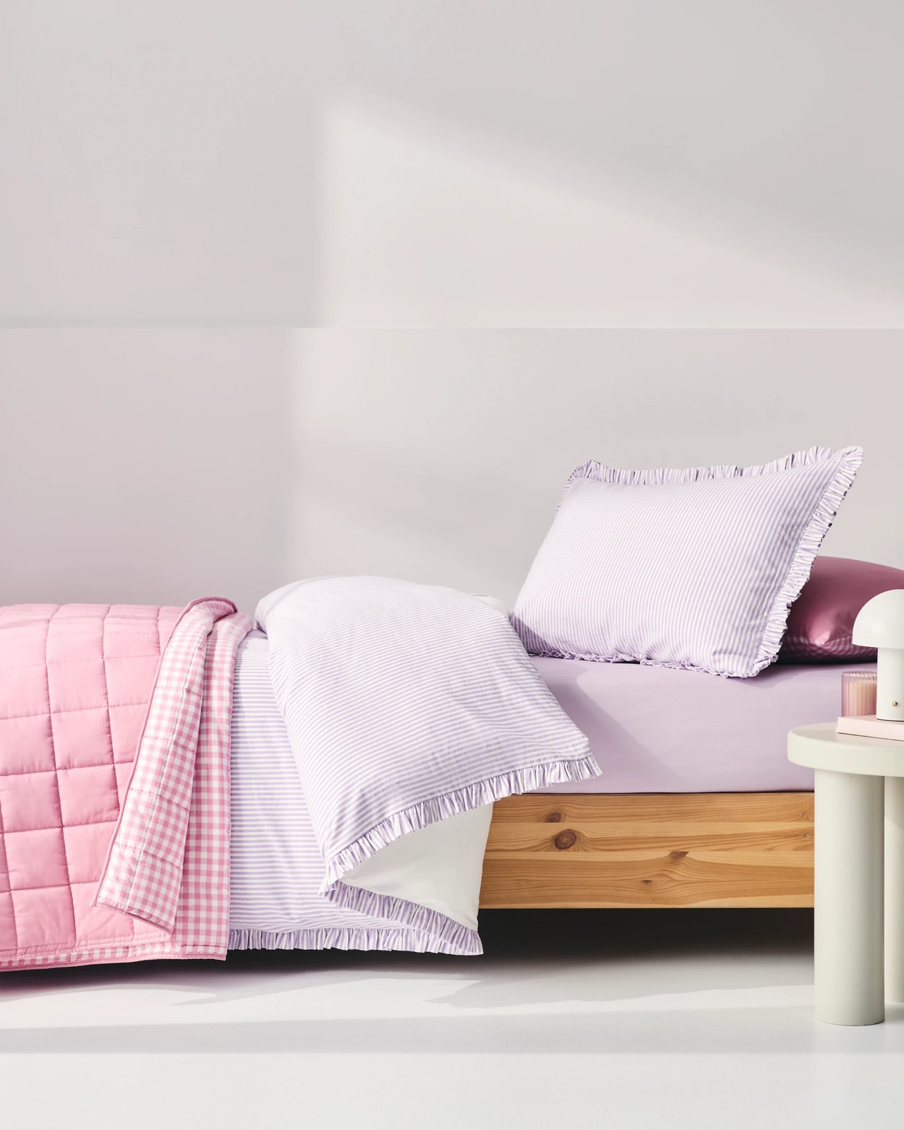 Tulip Embroidered Ruffle Kids Quilt Cover Set 3 of 3