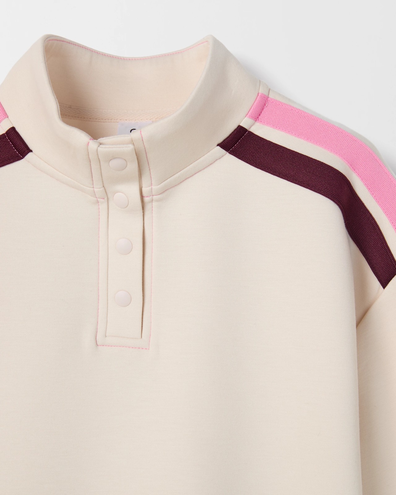 Scuba Fleece Balloon Sleeve Jumper - Cream 2 of 2