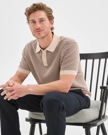 Australian Cotton Tonal Knit Polo Top