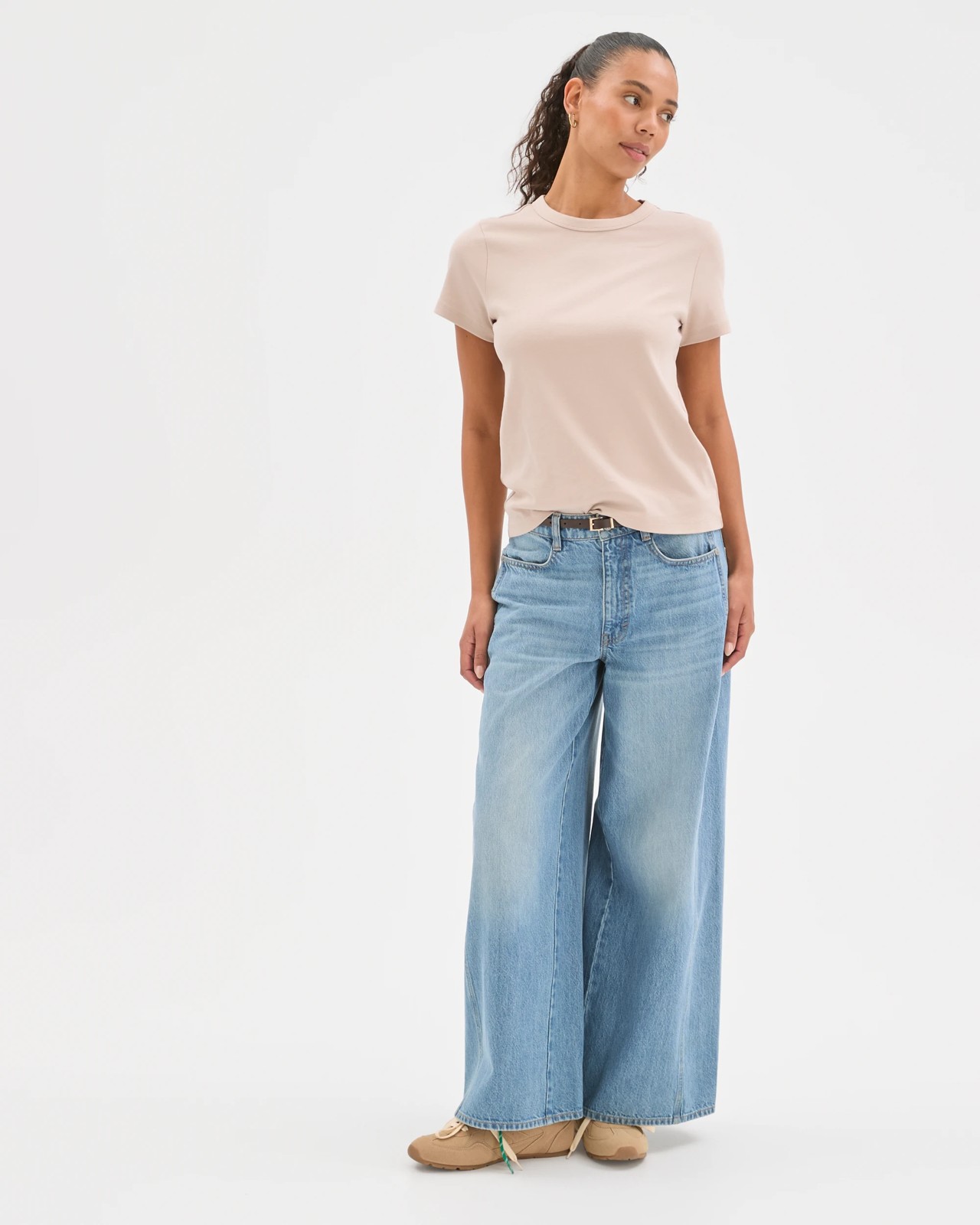 Australian Cotton Interlock Neat T-Shirt - Dove 5 of 6