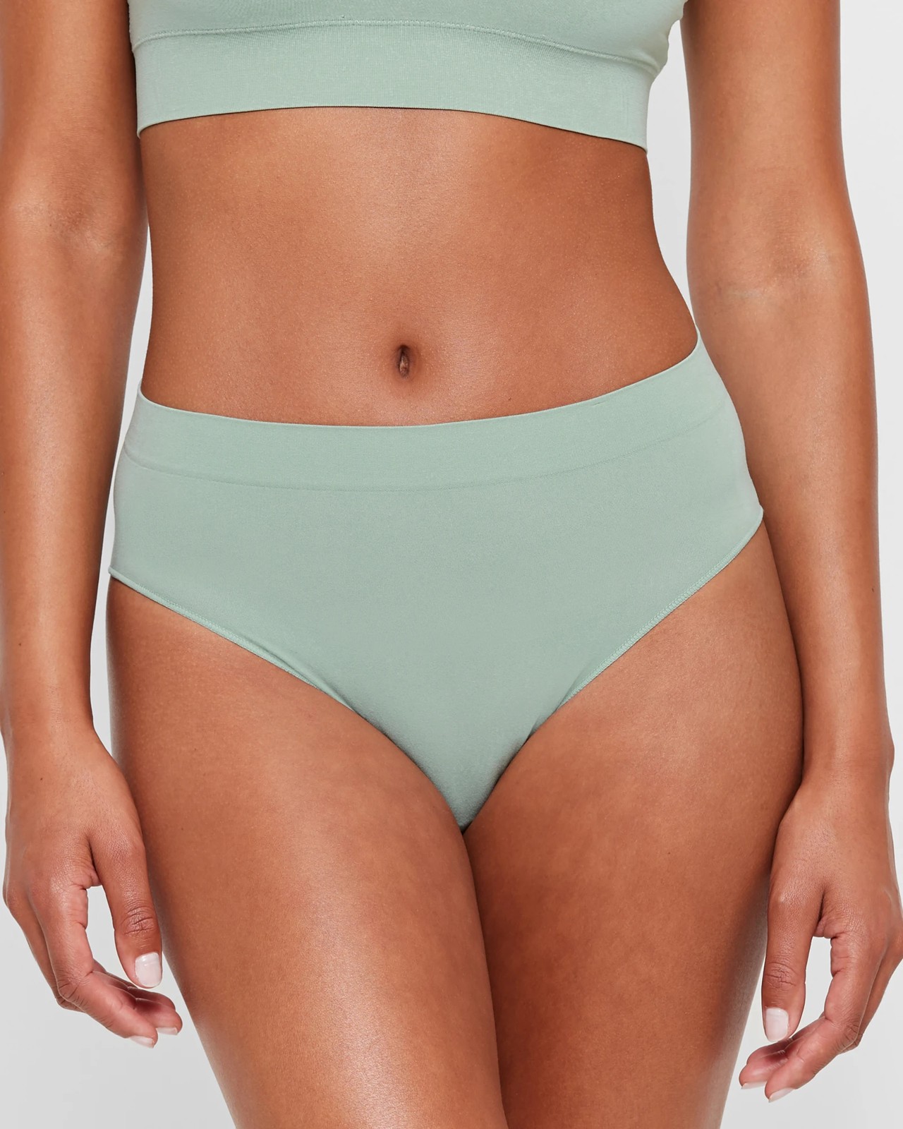 Seamless High Cut Briefs - Jadeite Green