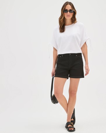 Roll Cuff Denim Shorts