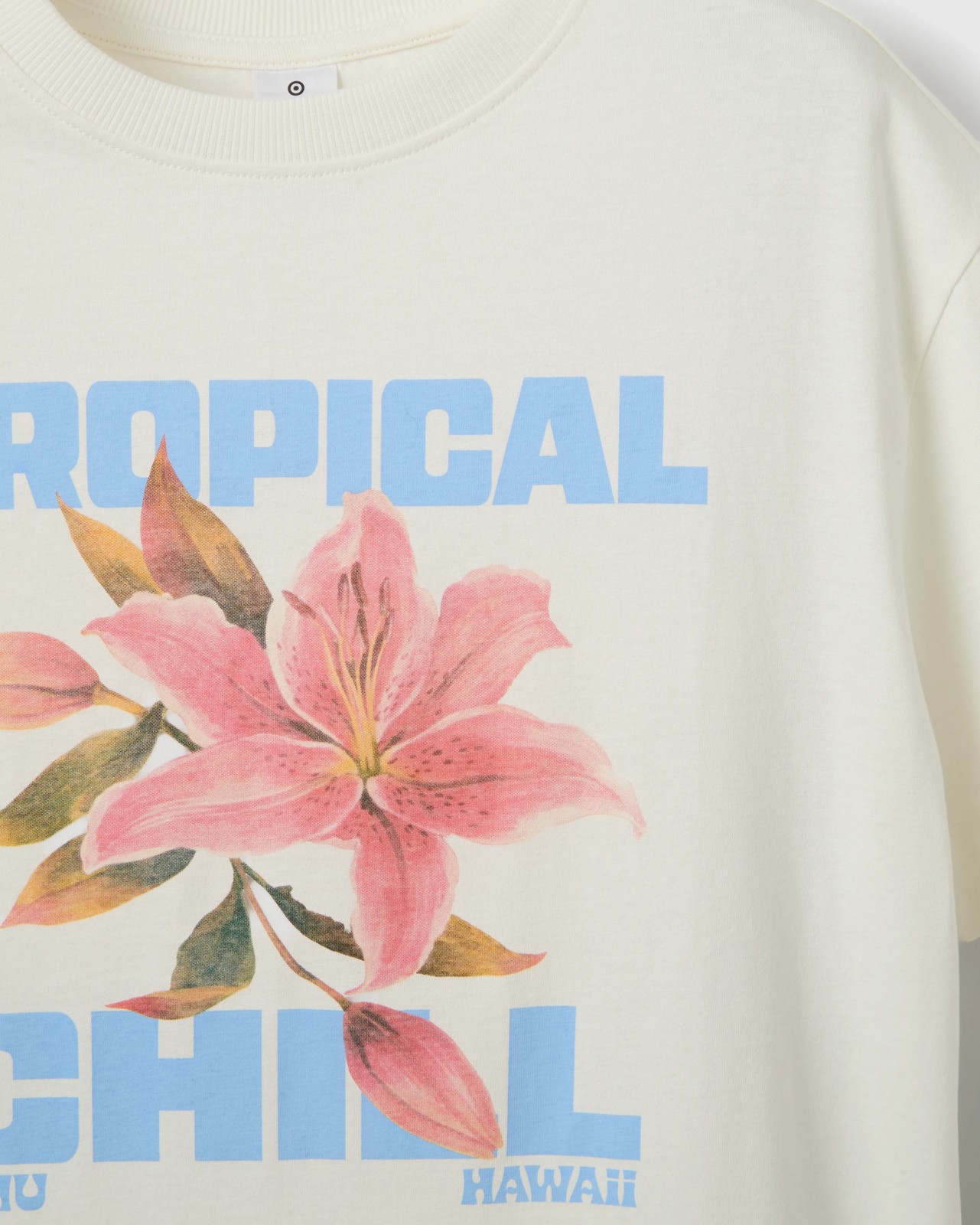 Australian Cotton Oversized T-Shirt - Cream Lily 2 of 2