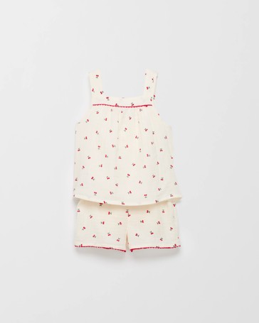 Australian Cotton Younger Girls Double Cloth Cami Short Pyjama Set