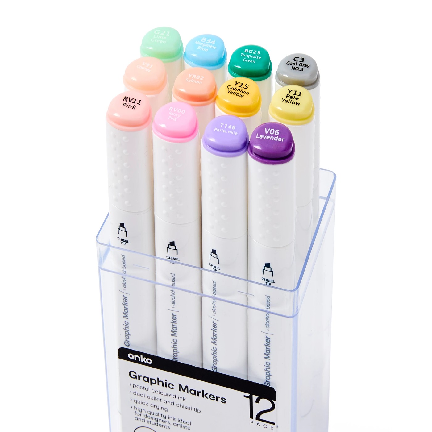 Dual Tip Graphic Markers, 12 Pack - Anko 5 of 6