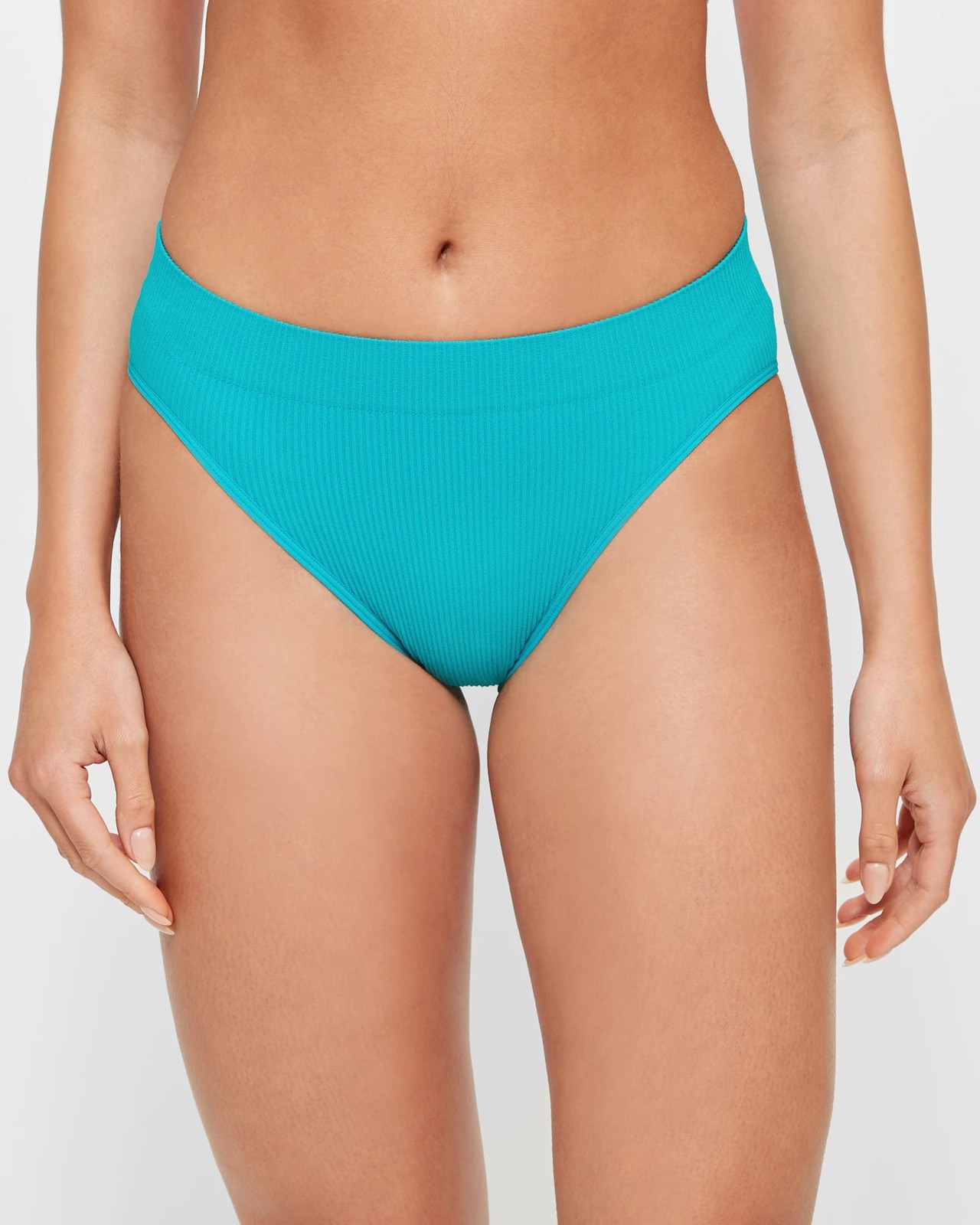 Ribbed Seamfree High Waisted Bikini Briefs - Lily Loves - Lake