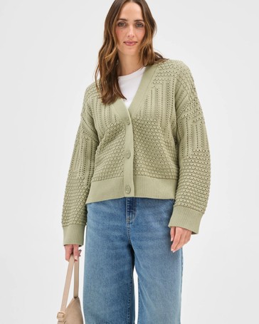 Australian Cotton Crochet Knit Cardigan