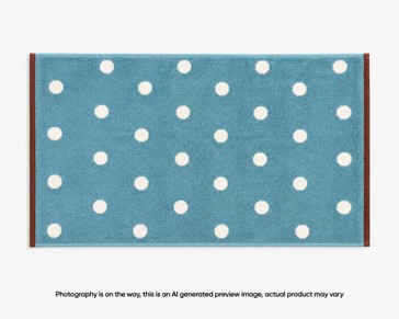 Senna Australian Cotton Polka Dot Bath Mat - Adriatic Blue